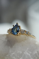 0.79ct Teal-Blue Pear Sapphire Ring *Ready-to-Ship