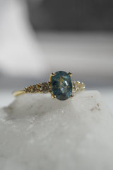 1.19ct Teal-Blue Oval Sapphire Ring *Ready-to-Ship