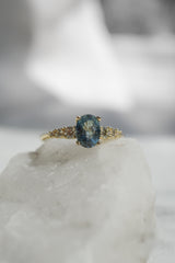 1.19ct Teal-Blue Oval Sapphire Ring *Ready-to-Ship