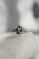 1.19ct Teal-Blue Oval Sapphire Ring *Ready-to-Ship