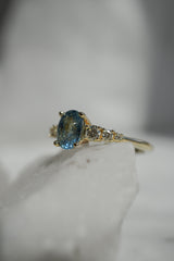 1.19ct Teal-Blue Oval Sapphire Ring *Ready-to-Ship