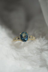 1.19ct Teal-Blue Oval Sapphire Ring *Ready-to-Ship