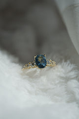 1.19ct Teal-Blue Oval Sapphire Ring *Ready-to-Ship