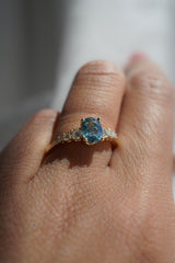 1.19ct Teal-Blue Oval Sapphire Ring *Ready-to-Ship
