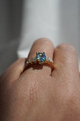 1.19ct Teal-Blue Oval Sapphire Ring *Ready-to-Ship