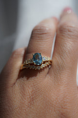 1.19ct Teal-Blue Oval Sapphire Ring *Ready-to-Ship