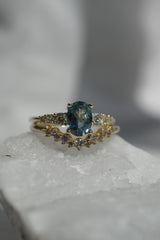 1.19ct Teal-Blue Oval Sapphire Ring *Ready-to-Ship