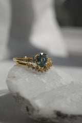 1.19ct Teal-Blue Oval Sapphire Ring *Ready-to-Ship