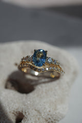 1.19ct Teal-Blue Oval Sapphire Ring *Ready-to-Ship