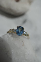 1.19ct Teal-Blue Oval Sapphire Ring *Ready-to-Ship