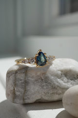 0.79ct Teal-Blue Pear Sapphire Ring *Ready-to-Ship