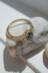 0.79ct Teal-Blue Pear Sapphire Ring *Ready-to-Ship