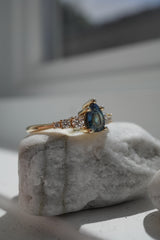 0.79ct Teal-Blue Pear Sapphire Ring *Ready-to-Ship