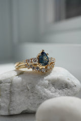 0.79ct Teal-Blue Pear Sapphire Ring *Ready-to-Ship