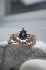 0.79ct Teal-Blue Pear Sapphire Ring *Ready-to-Ship