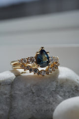 0.79ct Teal-Blue Pear Sapphire Ring *Ready-to-Ship