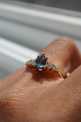 0.79ct Teal-Blue Pear Sapphire Ring *Ready-to-Ship