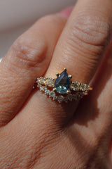 0.79ct Teal-Blue Pear Sapphire Ring *Ready-to-Ship