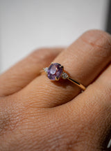 First Dance Ring - 1.09ct Oval Purple-Pink Sapphire 3-stone ring *SOLD