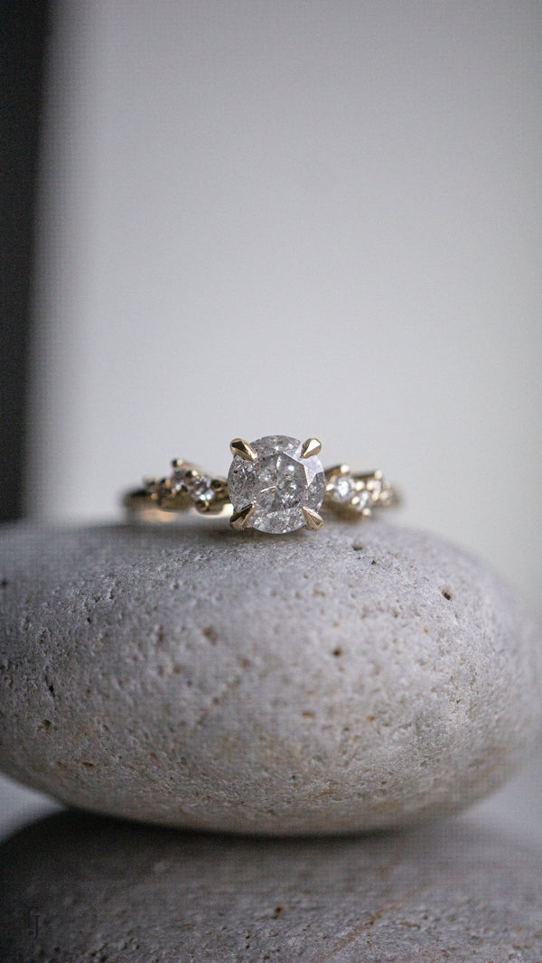 1ct Natural Salt & Pepper Diamond Engagement Ring *Ready-to-Ship