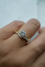 1.04ct Round Salt & Pepper Diamond Solitaire Engagement Ring *Ready-to-Ship