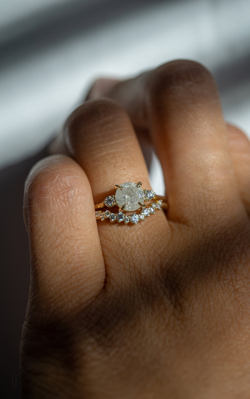 First Dance Icy Salt Pepper 3-stone Ring *Ready-to-Ship