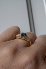 1.2ct Round Blue Sapphire 3-stone ring *Ready-to-Ship