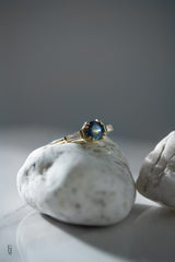 1.2ct Round Blue Sapphire 3-stone ring *Ready-to-Ship