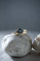 1.2ct Round Blue Sapphire 3-stone ring *Ready-to-Ship