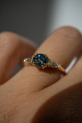 1.2ct Round Blue Sapphire 3-stone ring *Ready-to-Ship