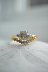 First Dance - 1ct Salt & Pepper 3-stone Ring *Ready-to-Ship
