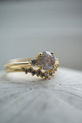 First Dance - 1ct Salt & Pepper 3-stone Ring *Ready-to-Ship
