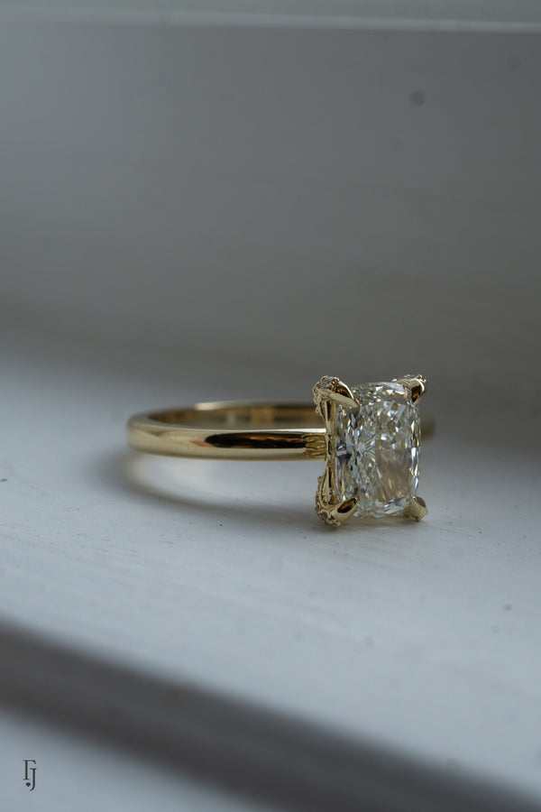 Hidden Halo - 1.32ct Elongated Cushion Lab Diamond Solitaire Engagement Ring *Ready-to-Ship
