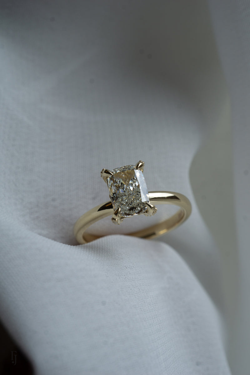 Hidden Halo - 1.32ct Elongated Cushion Lab Diamond Solitaire Engagement Ring *Ready-to-Ship