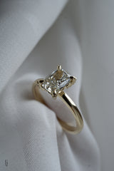 Hidden Halo - 1.32ct Elongated Cushion Lab Diamond Solitaire Engagement Ring *Ready-to-Ship