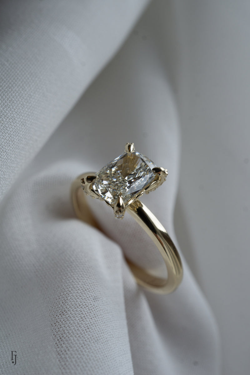 Hidden Halo - 1.32ct Elongated Cushion Lab Diamond Solitaire Engagement Ring *Ready-to-Ship