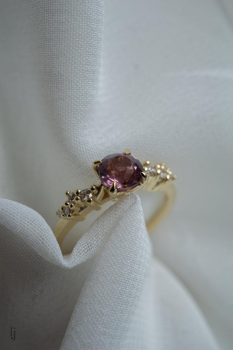 1ct Natural Peachy-Pink Sapphire Engagement Ring *Ready-to-Ship