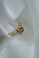 1ct Natural Peachy-Pink Sapphire Engagement Ring *Ready-to-Ship