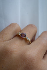 1ct Natural Peachy-Pink Sapphire Engagement Ring *Ready-to-Ship