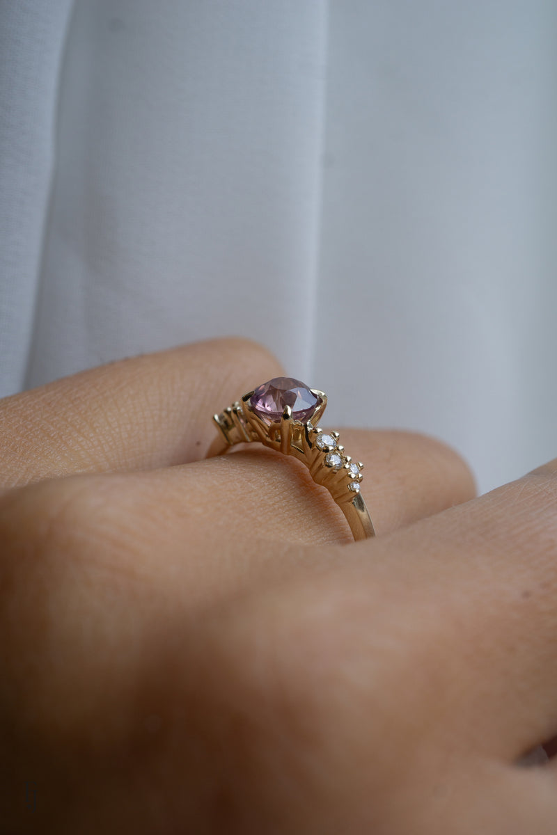 1ct Natural Peachy-Pink Sapphire Engagement Ring *Ready-to-Ship