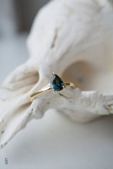 0.9ct Natural Teal Blue-Green Pear Sapphire Solitaire *Ready-to-Ship