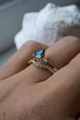 0.9ct Natural Teal Blue-Green Pear Sapphire Solitaire *Ready-to-Ship