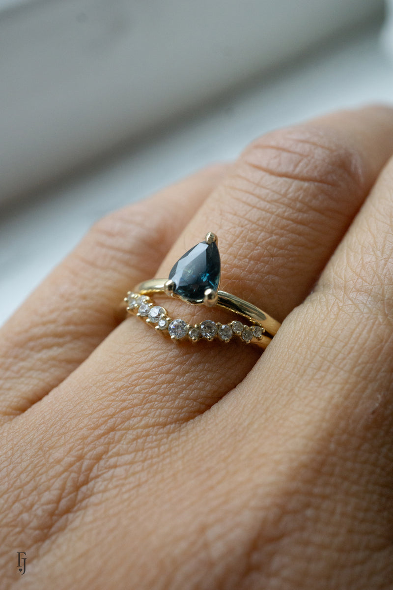 0.9ct Natural Teal Blue-Green Pear Sapphire Solitaire *Ready-to-Ship