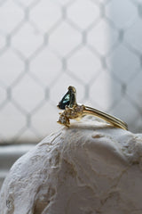 0.9ct Natural Teal Blue-Green Pear Sapphire Solitaire *Ready-to-Ship