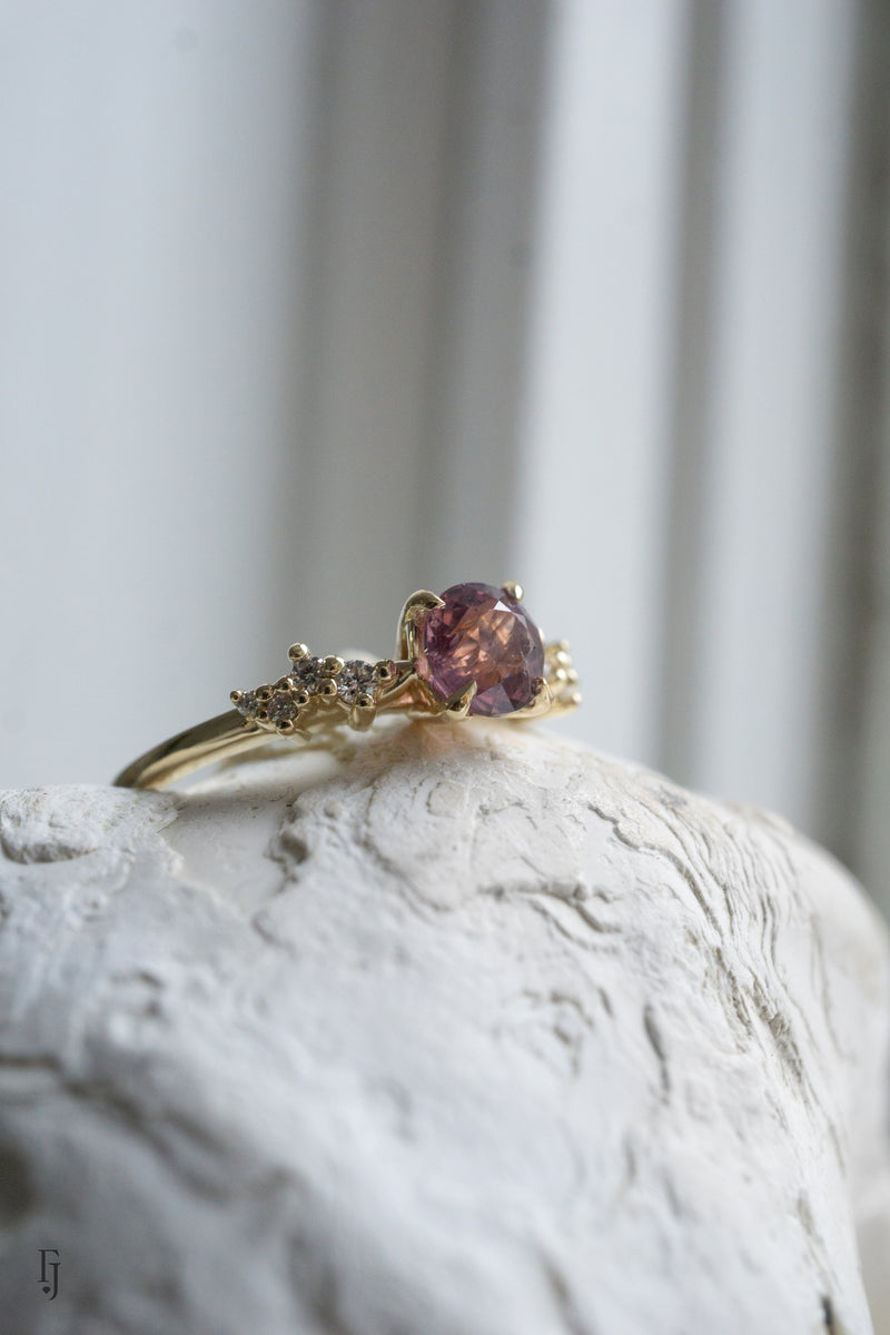 1ct Natural Peachy-Pink Sapphire Engagement Ring *Ready-to-Ship