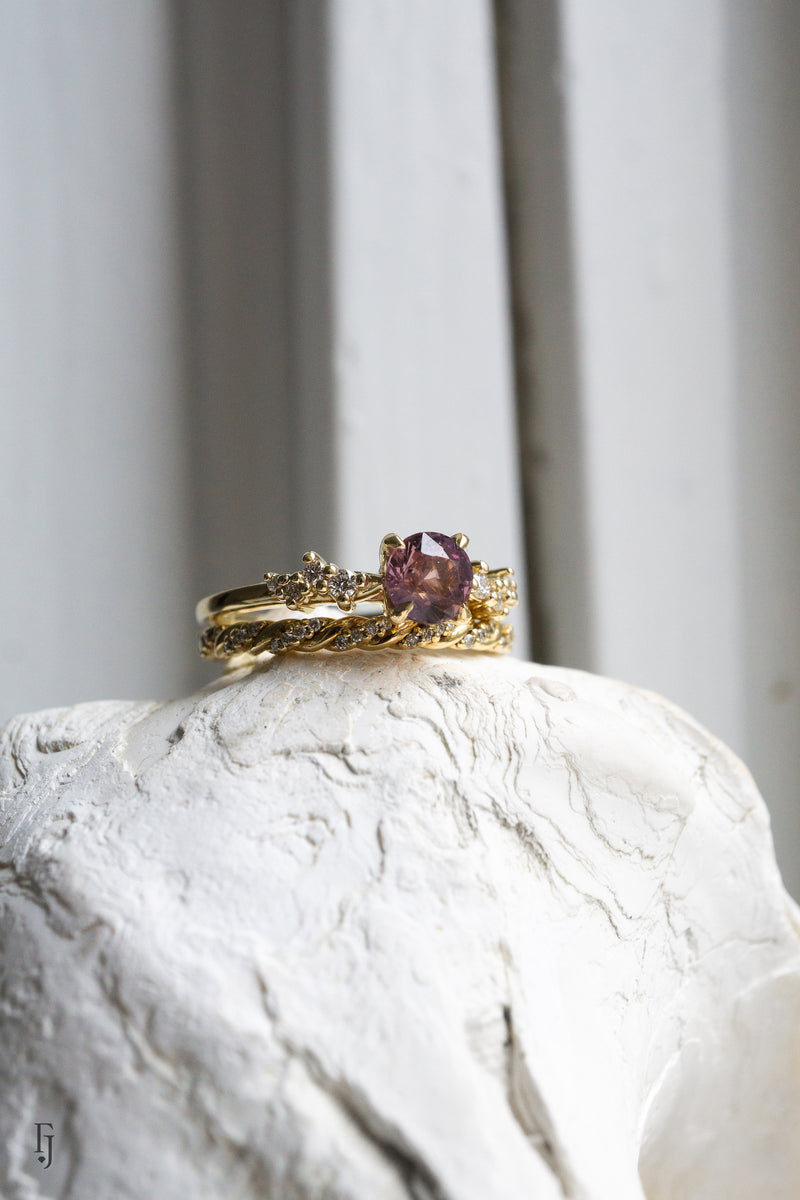 1ct Natural Peachy-Pink Sapphire Engagement Ring *Ready-to-Ship