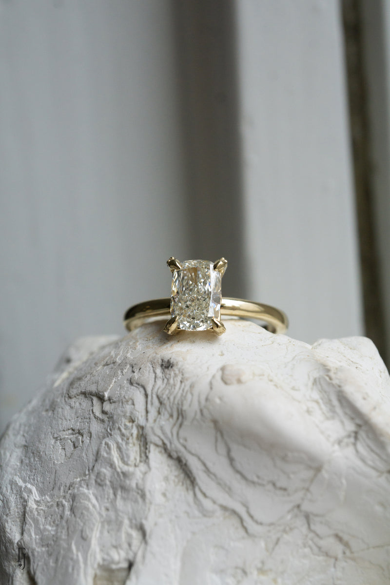 Hidden Halo - 1.32ct Elongated Cushion Lab Diamond Solitaire Engagement Ring *Ready-to-Ship