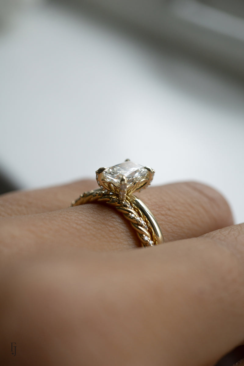 Hidden Halo - 1.32ct Elongated Cushion Lab Diamond Solitaire Engagement Ring *Ready-to-Ship