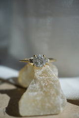 First Dance - 1ct Salt & Pepper 3-stone Ring *Ready-to-Ship