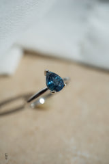 0.82ct Teal Blue Pear Sapphire Solitaire *Ready-to-Ship